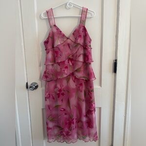Vintage Pink Floral Dress